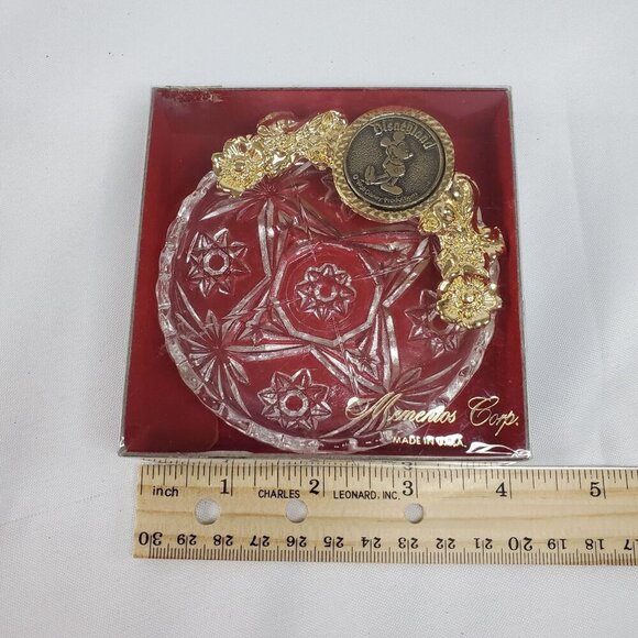 VTG Disneyland Mickey Mouse Crystal Trinket/ jewelry Dish USA Collector NOS - Picture 4 of 10